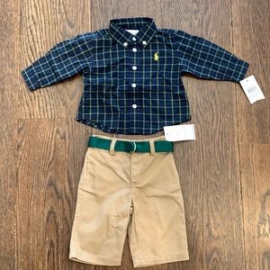 New with Tags Ralph Lauren 2pc Boys Outfit size 3 months